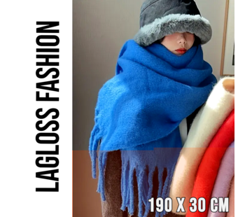LaGloss Elegante Dikke Winter Sjaal – Kobaltblauw – 190x30 cm