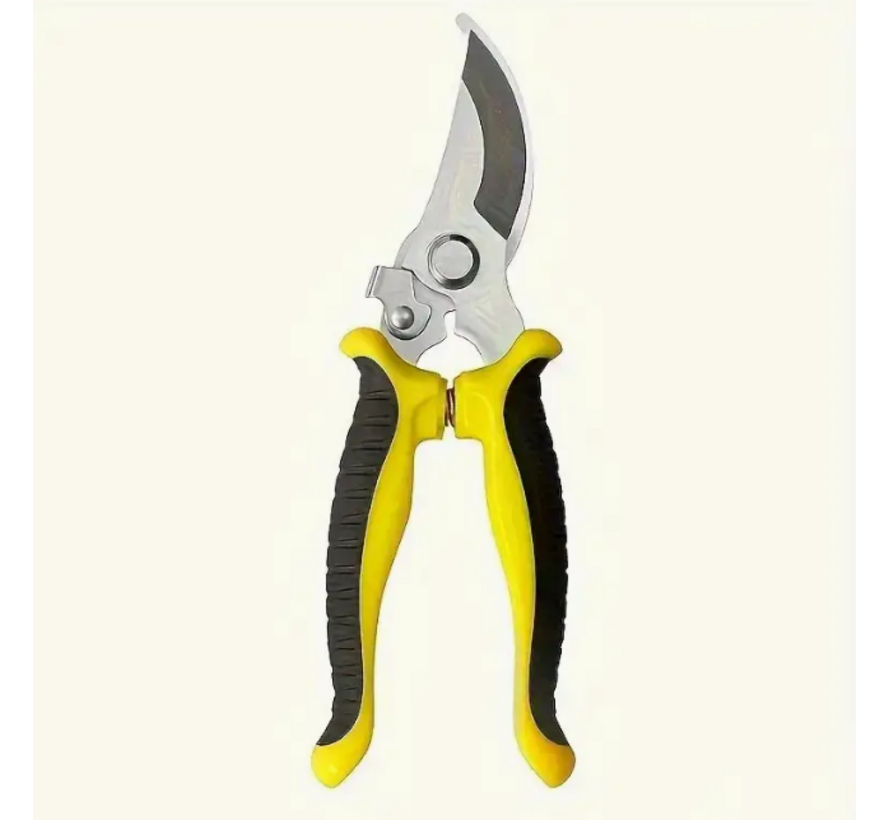 Allernieuwste.nl® Tuin Snoeischaar Roestvrijstaal RVS Takkenschaar Bloemenschaar - Sterke Takken Schaar Snoei Schaar tot 22 mm Tuingereedschap voor Rechts- en Linkshandigen - RVS - Geel