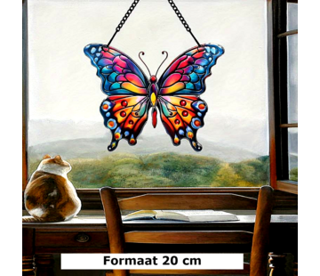 Allernieuwste.nl Raamhanger Raamdecoratie Art Deco Vlinder - 20 cm