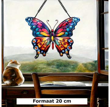 Allernieuwste.nl Raamhanger Raamdecoratie Art Deco Vlinder - 20 cm