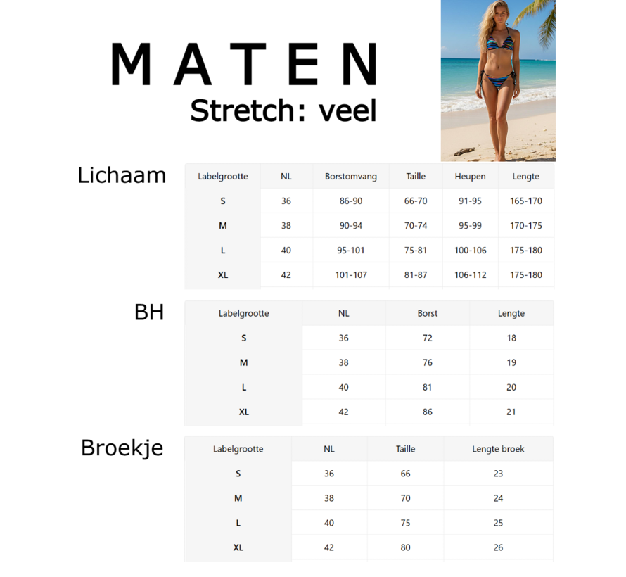 LaGloss® Dames Sexy Kleurrijke Gestreepte Bikini Set – High-Stretch Zwemkleding met Vetersluiting - Levendige Groen/Geel/Oranje Strepen - Modieuze Tweedelige Bikini – Maat M