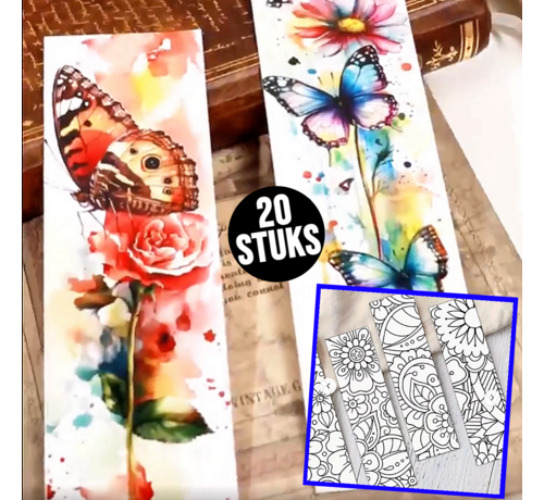 Allernieuwste.nl® 20 stuks Mandala & Bloemen Bladwijzer Set – Luxe Kleurrijke DHZ Boekenleggers –Cadeau voor Boekenliefhebbers, Studenten & Leraren – DIY Boek Leggers
