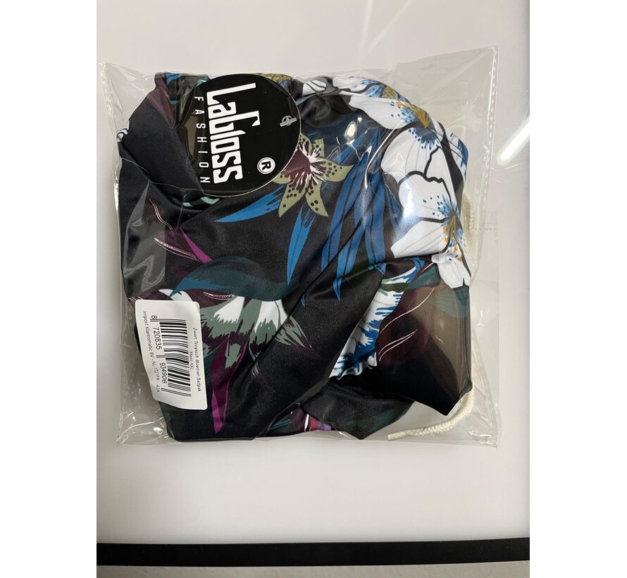 LaGloss® Zwart Tropisch Bloemen Badpak - Zomer Beach Swimsuit - 1-delig - Maat XXL %%