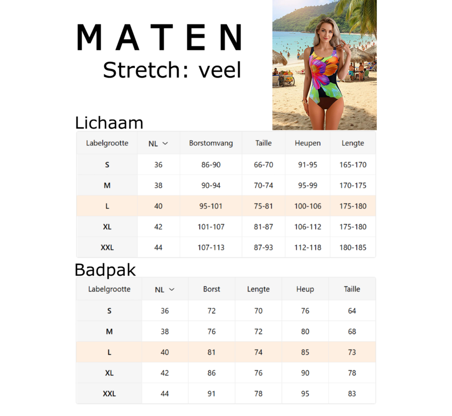 LaGloss® Dames Eendelig Kleurrijk Badpak – Rugloos Sportief Zwempak met Hoge Stretch & Sneldrogende Stof – Perfecte Pasvorm voor Strand, Zwembad & Vakantie – Maat L