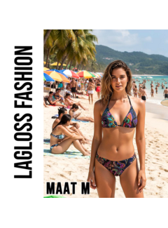 LaGloss Sexy Retro Print Halterneck Bikini Set - Maat M