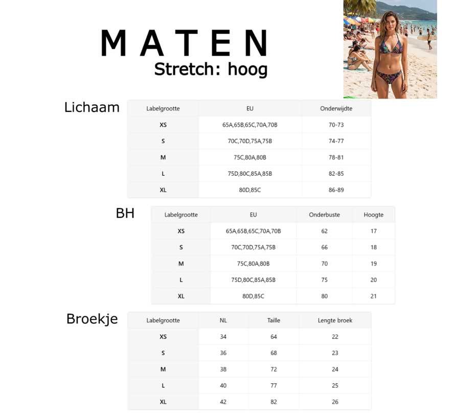 LaGloss® Sexy Retro Print Halterneck Bikini Set met Bindsluiting & Hoge Stretch - Maat L