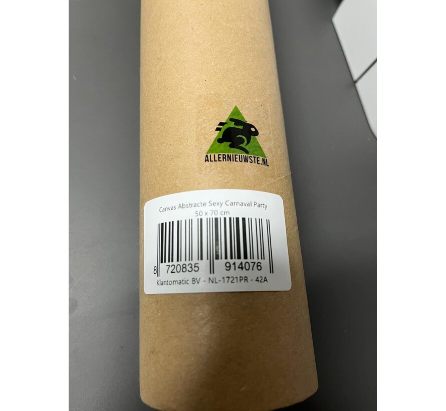 Allernieuwste.nl® Canvas Schilderij Abstracte Sexy Carnaval Party - Moderne Kunst aan je Muur - Groot Formaat - Kleur - 50 x 70 cm