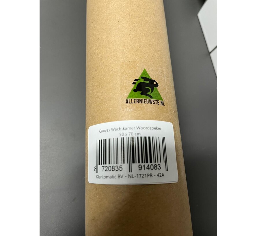 Allernieuwste.nl® Canvas Schilderij Wachtkamer Woordzoeker - Kunst aan je Muur - Kleur - wachtruimte - 50 x 70 cm