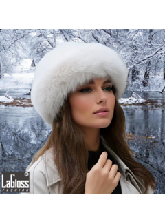LaGloss FakeFur Muts Wit -  55-59cm