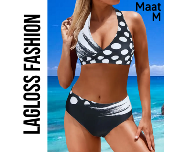 LaGloss 2-Delige Bikini Set met Zwart Wit Print Maat M