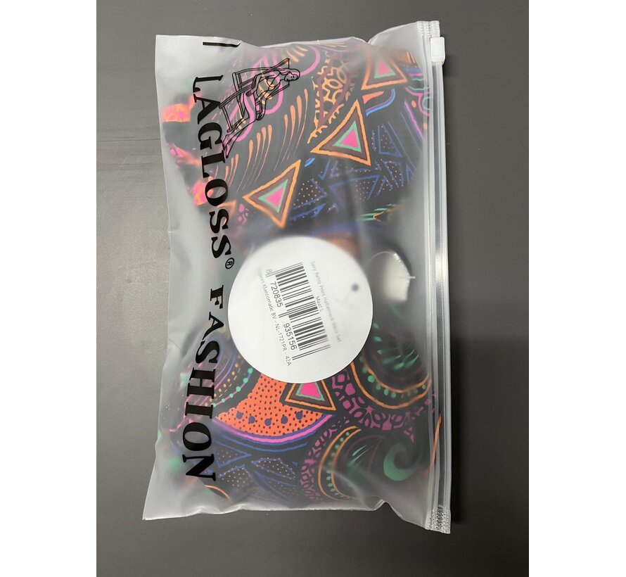 LaGloss® Sexy Retro Print Halterneck Bikini Set met Bindsluiting & Hoge Stretch - Maat L