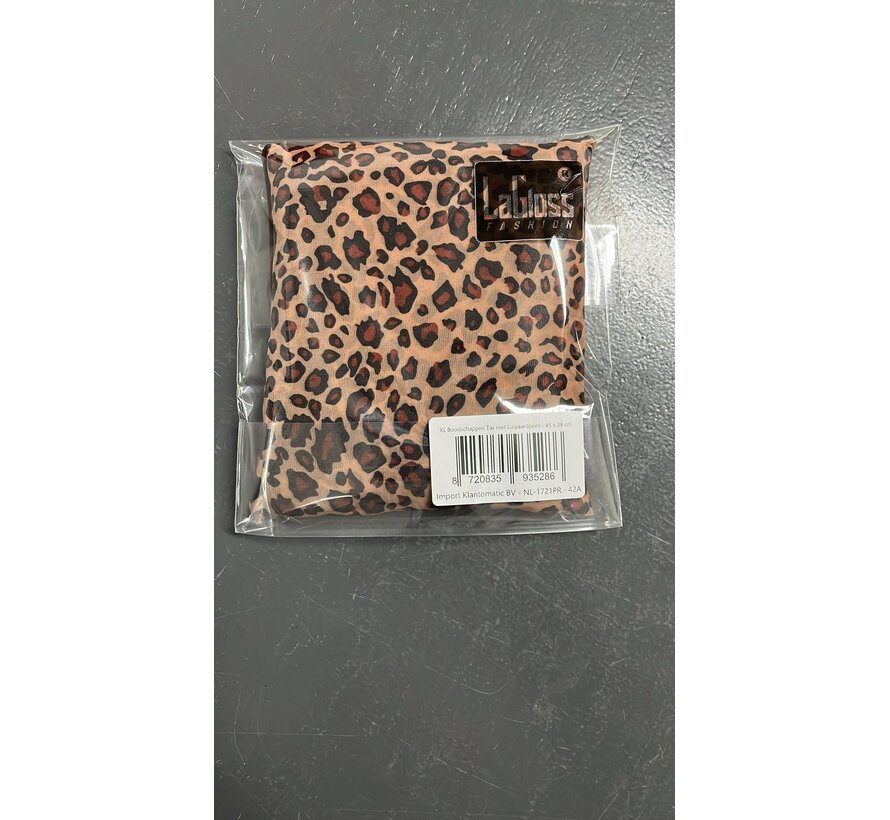 LaGloss® XL Boodschappen Tas met Luipaardprint Grote Trendy Strandtas Beach Bag 45 x 38 cm Schoudertas - Opvouwbare Shopper Luipaard Print XL Tas %%