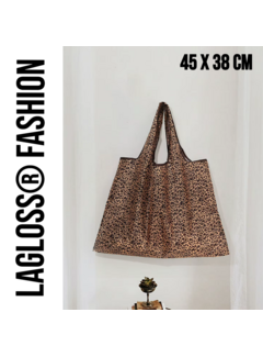 LaGloss XL Boodschappen Tas met Luipaardprint - 45 x 38 cm