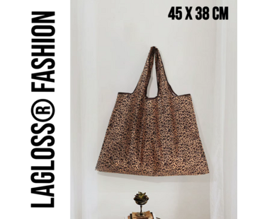 LaGloss XL Boodschappen Tas met Luipaardprint - 45 x 38 cm