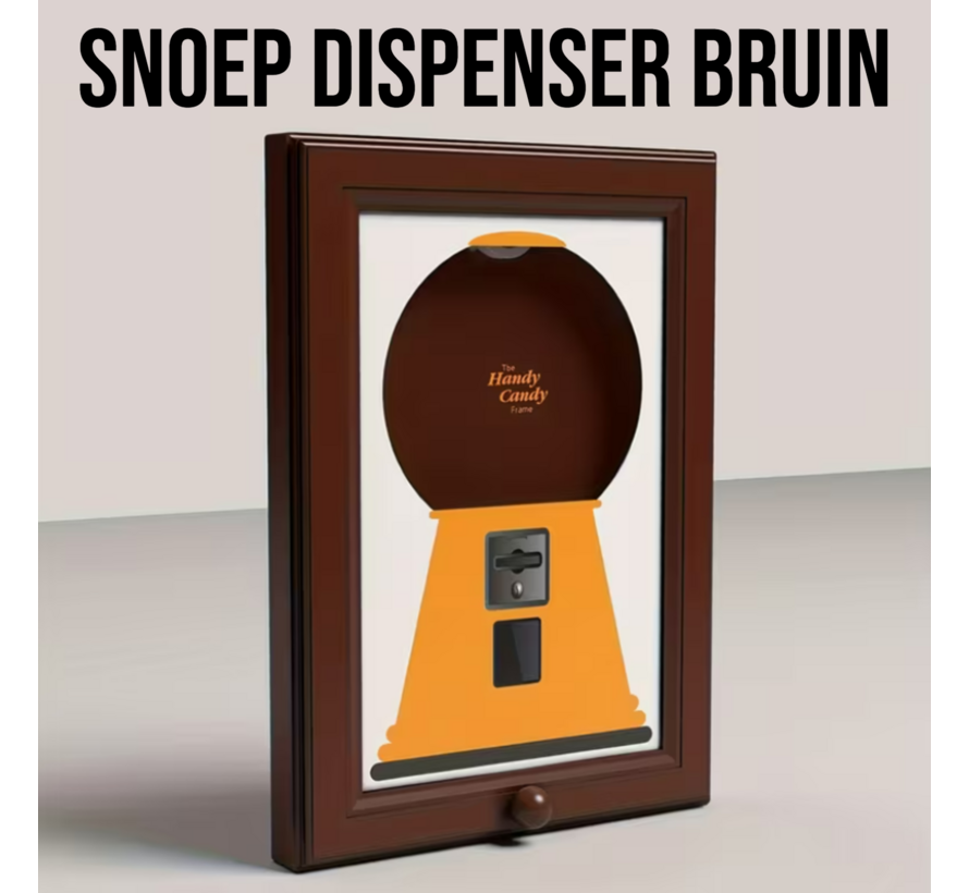 Snoep Dispenser Fotolijst Bruin – Moderne 2-in-1 Snoepautomaat voor aan de Muur 21×30 cm