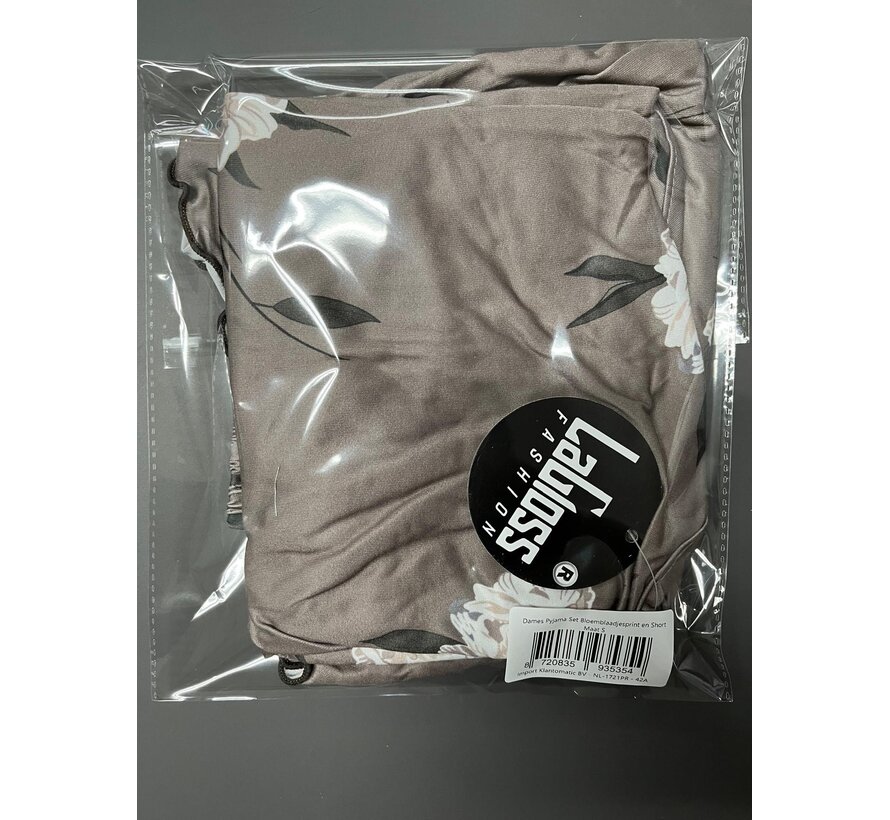 LaGloss® Dames Pyjama Set Bloemblaadjesprint – Mouwloos en Short – Luchtig en Comfortabel - Maat S