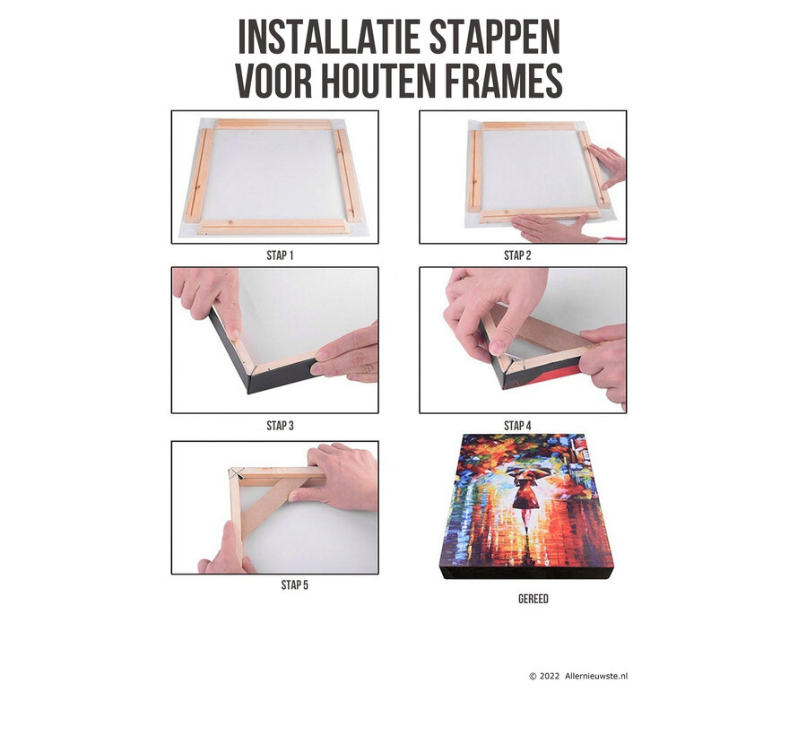 Allernieuwste.nl® Houten Frame voor Canvas Doek 70 x 70 cm - Diamond Painting - Schilderen op nummer - Kunst aan je muur