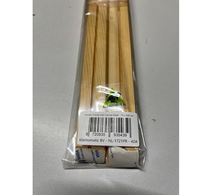 Allernieuwste.nl® Houten Frame voor Canvas Doek 75 x 120 cm - Diamond Painting - Schilderen op nummer - Kunst aan je muur