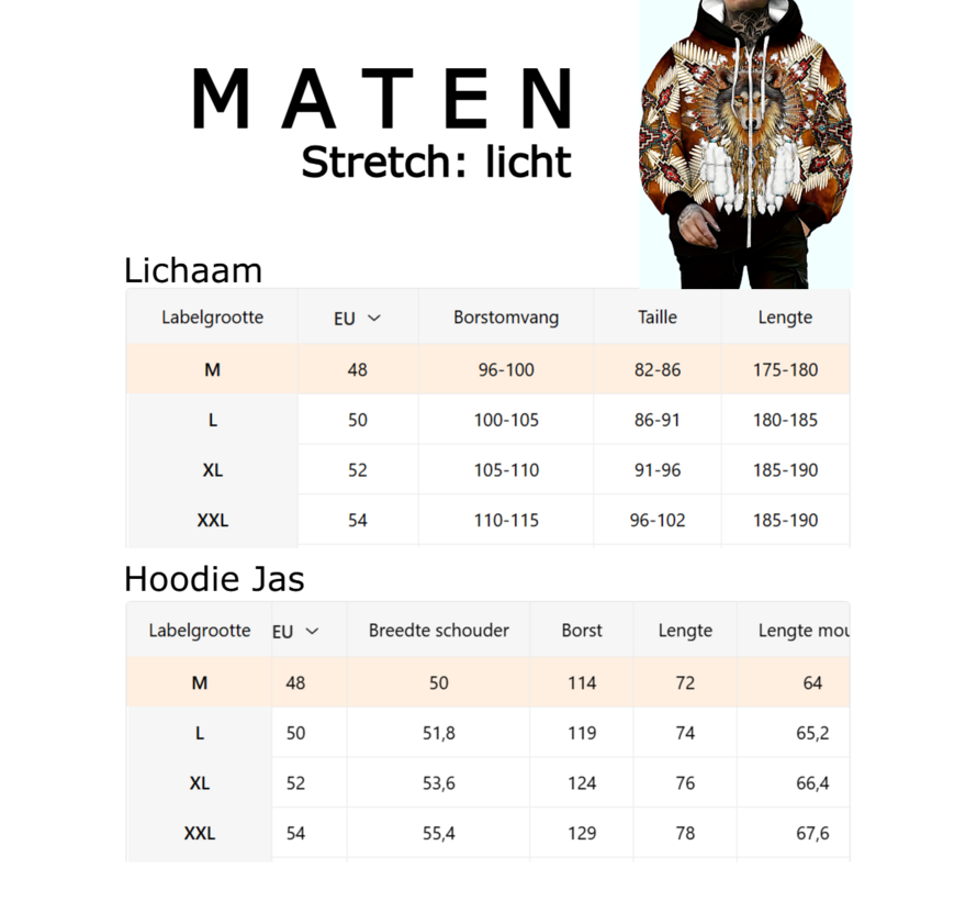 LaGloss® Heren Wolf Print Hoodie Vest Zwart– Fleece Gevoerd Zip-Up Jack met Capuchon, Tribale Wolfpatronen, Zakken & Trekkoord – Warme Wintervest voor Herfst/Winter– Maat L