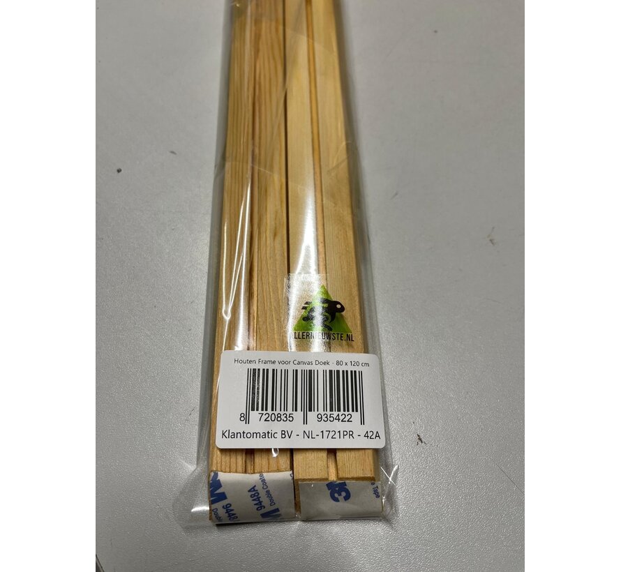 Allernieuwste.nl® Houten Frame voor Canvas Doek 80 x 120 cm - Diamond Painting - Schilderen op nummer - Kunst aan je muur