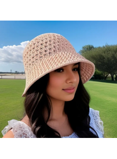 LaGloss Zomer Strandhoed Roze – Ademende Gehaakte Dameshoed – One Size **