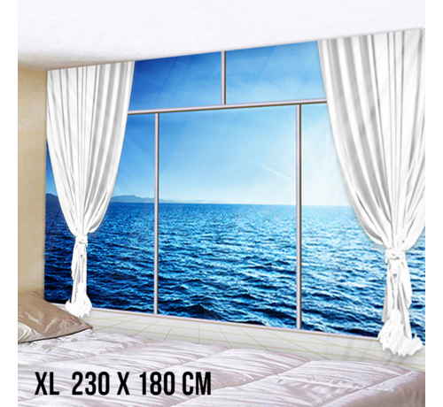 Allernieuwste.nl Allernieuwste® Urban Loft Wandkleed XL Wandtapijt Cruiseboot Uitzicht Op Zee Wanddecoratie Minimalisme Muurkleed Tapestry - Cruise Oceaan - 230 x 180 cm