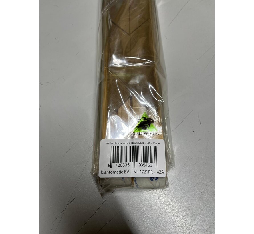 Allernieuwste.nl® Houten Frame voor Canvas Doek 70 x 70 cm - Diamond Painting - Schilderen op nummer - Kunst aan je muur