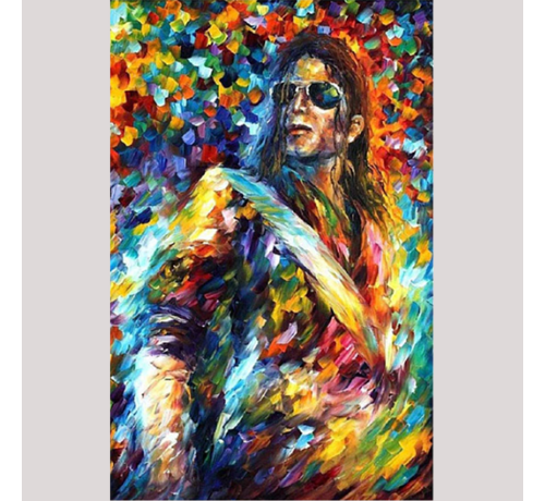 Allernieuwste.nl Allernieuwste.nl® Canvas Schilderij Michael Jackson Graffiti - Zanger Songwriter Danser Grafiti - Kleur - 50 x 70 cm