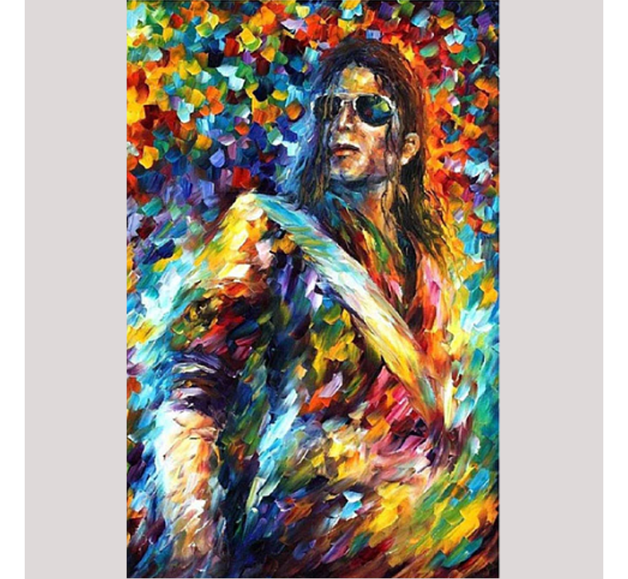 Allernieuwste.nl® Canvas Schilderij Michael Jackson Graffiti - Zanger Songwriter Danser Grafiti - Kleur - 50 x 70 cm