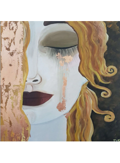 Allernieuwste.nl Canvas Schilderij Gustav Klimt: Gouden Tranen -56,5 x 56,5 cm