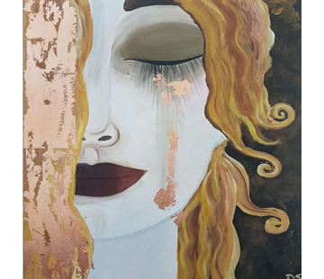 Allernieuwste.nl Canvas Schilderij Gustav Klimt: Gouden Tranen -56,5 x 56,5 cm