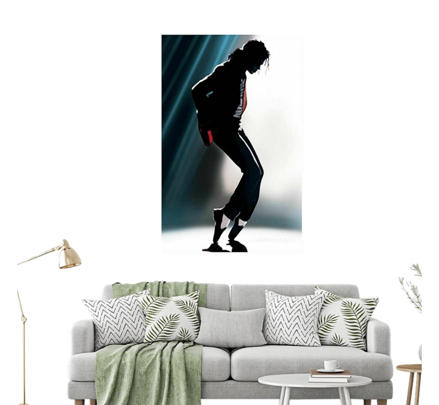 Allernieuwste.nl® Canvas Schilderij Michael Jackson King of Pop - Zanger Songwriter Danser - Kleur - 60 x 90 cm