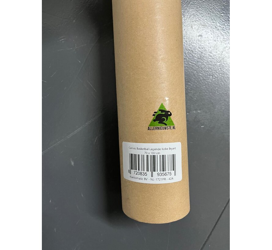 Allernieuwste.nl® Canvas Schilderij Basketbal Legende Kobe Bryant - Kunst Poster - Sport - Kleur - 70 x 100 cm