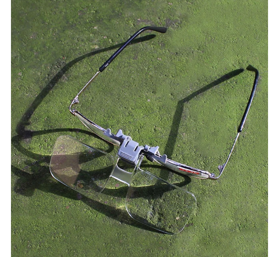 Allernieuwste.nl® Loepbril Vergrotende Opzet-Bril - Vergrotend - Klemmen op je Bril - Vergrootbril - Overzetbril - Vergrootglas Bril 2x - Clip On Klem Leesbril