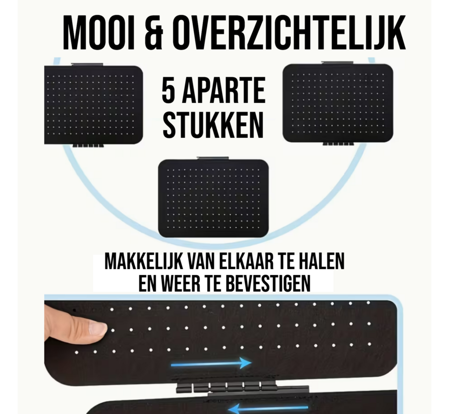LaGloss® Zwarte Vilten Sieraden Organizer – Hangende Opberger voor Oorbellen & Accessoires - Modulaire Opberger met 5 Panelen
