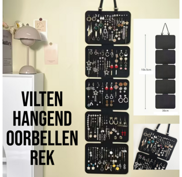 LaGloss Zwarte Vilten Sieraden Organizer - 5 Panelen