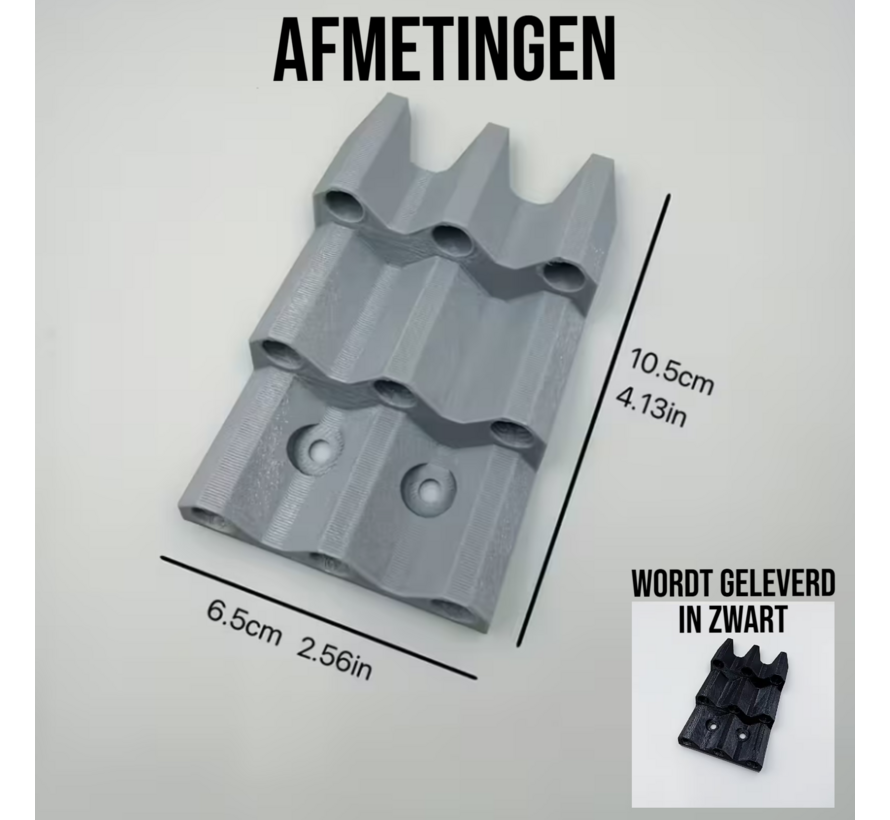 Wandmontage Dart Displayrek voor 9 Darts – Ruimtebesparende Dartpijlen Houder – Zwart – 5 x 10,5cm