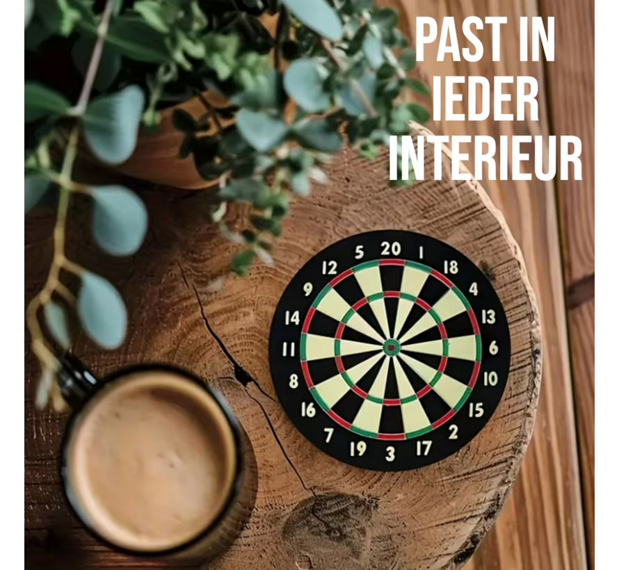 6 Stuks Dart Onderzetters – Houten Drinkmatjes 10x10 cm – Hittebestendig & Antislip – Rond 10 cm