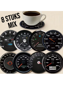 Allernieuwste.nl® Set van 8 stuks Dashboard Onderzetters – Rond 10 cm