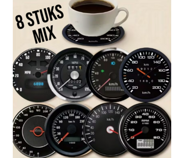 Allernieuwste.nl® Set van 8 stuks Dashboard Onderzetters – Rond 10 cm