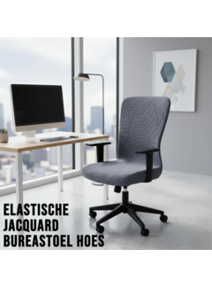Allernieuwste.nl Grijze Jacquard Bureaustoelhoes