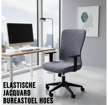 Allernieuwste.nl Grijze Jacquard Bureaustoelhoes