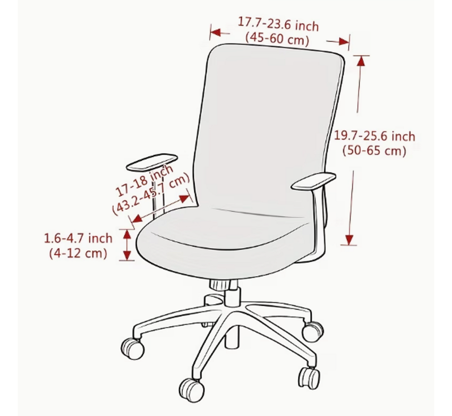 Allernieuwste.nl® Grijze Jacquard Bureaustoelhoes – Elastisch, Afneembaar & Wasbaar – Ingeweven Patroon