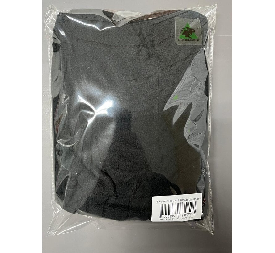 Allernieuwste.nl® Zwarte Jacquard Bureaustoelhoes – Elastisch, Afneembaar & Wasbaar – Ingeweven Patroon