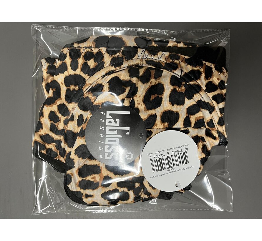 LaGloss® Plus-Size Dames Ondergoedset met Luipaardprint – Comfortabel, Zacht & Verstelbaar – Maat 3XL