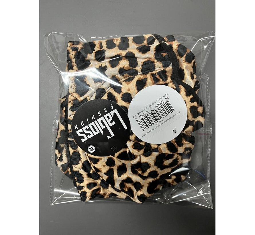 LaGloss® Plus-Size Dames Ondergoedset met Luipaardprint – Comfortabel, Zacht & Verstelbaar – Maat 2XL