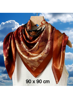 LaGloss Koffiekleurige Paisley Damessjaal – 90 x 90 cm