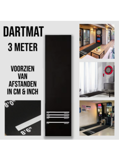 Allernieuwste.nl® Professionele Dartmat 300x34 cm – 4 Werpafstanden