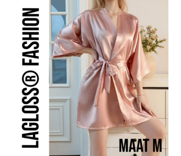 LaGloss Roze Dames Badjas – Maat M