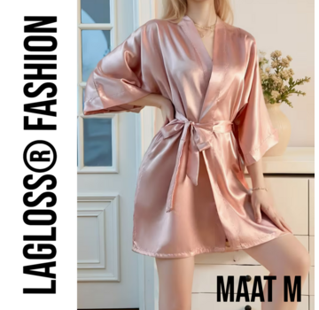 LaGloss Roze Dames Badjas – Maat M